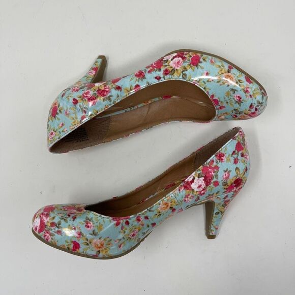 Zigi Soho Barbie Women's Pump Heels Slip On Pink Rose Floral Multicolour Size 6 - Picture 4 of 9